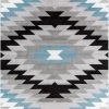 Well Woven Global Navajo Grey Southwestern Geometric 2'3" X 7'3" Runner Rug