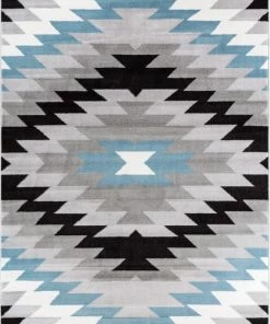 Well Woven Global Navajo Grey Southwestern Geometric 2'3" X 7'3" Runner Rug