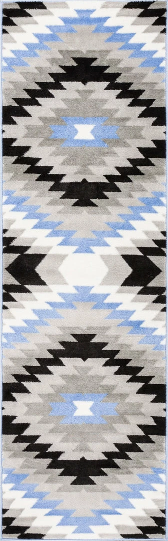Well Woven Global Navajo Grey Southwestern Geometric 2'3" X 7'3" Runner Rug 4 Well Woven Global Navajo Grey Southwestern Geometric 2'3" X 7'3" Runner Rug