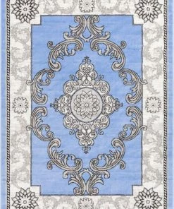 Well Woven Yonderhill Blue Aubusson Medallion Rug Oriental & Persian