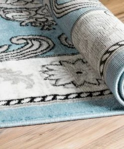 Well Woven Yonderhill Blue Aubusson Medallion Rug Oriental & Persian