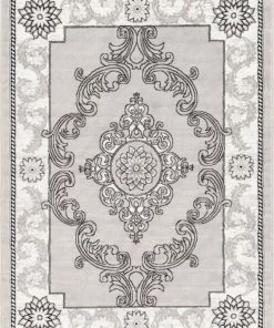 Well Woven Oriental & Persian Yonderhill Grey Aubusson Medallion Rug