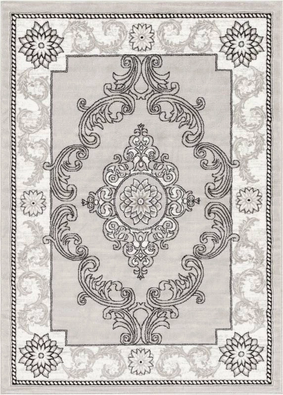 Well Woven Oriental & Persian Yonderhill Grey Aubusson Medallion Rug 1 Well Woven Oriental & Persian Yonderhill Grey Aubusson Medallion Rug