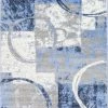 Well Woven Spheres Watercolor Blue Modern Geometric Rug