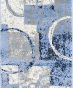 Well Woven Spheres Watercolor Blue Modern Geometric Rug