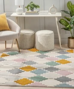 Well Woven Emelia Modern Geometric Yellow Multi Rug