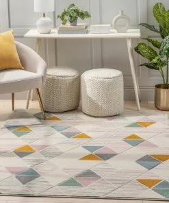 Well Woven Tribal Maisy Modern Geometric Ivory Multi Rug