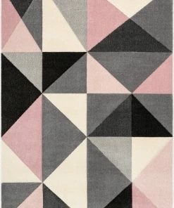 Well Woven Nia Modern Geometric Blush Grey Rug Tribal