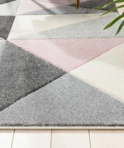Well Woven Nia Modern Geometric Blush Grey Rug Tribal