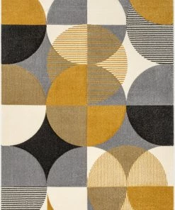 Well Woven Landon Modern Geometric Yellow Grey Rug Tribal