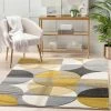 Well Woven Landon Modern Geometric Yellow Grey Rug Tribal
