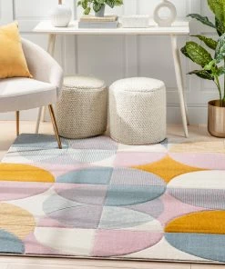 Well Woven Landon Modern Geometric Ivory Multi Rug Tribal