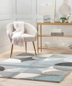 Well Woven Tribal Landon Modern Geometric Blue Rug