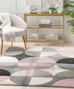 Well Woven Landon Modern Geometric Light Pink Rug Tribal
