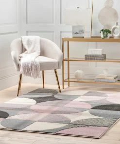 Well Woven Landon Modern Geometric Light Pink Rug Tribal