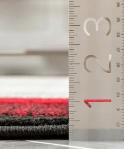 Well Woven Arian Modern Border Pattern Red Rug Tribal