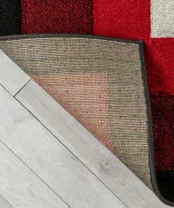 Well Woven Arian Modern Border Pattern Red Rug Tribal