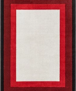 Well Woven Arian Modern Border Pattern Red Rug Tribal