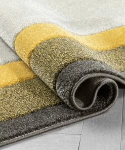 Well Woven Arian Modern Border Pattern Yellow Rug Tribal