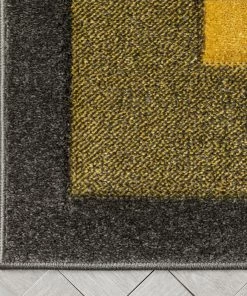 Well Woven Arian Modern Border Pattern Yellow Rug Tribal