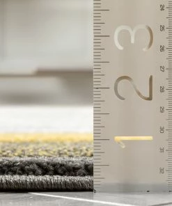 Well Woven Arian Modern Border Pattern Yellow Rug Tribal