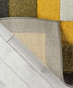 Well Woven Arian Modern Border Pattern Yellow Rug Tribal