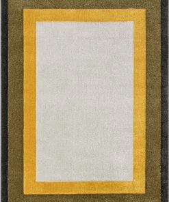 Well Woven Arian Modern Border Pattern Yellow Rug Tribal