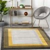 Well Woven Arian Modern Border Pattern Yellow Rug Tribal