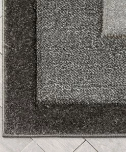 Well Woven Arian Modern Border Pattern Grey Rug