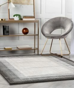 Well Woven Arian Modern Border Pattern Grey Rug