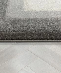 Well Woven Arian Modern Border Pattern Grey Rug