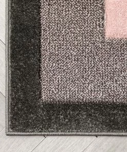 Well Woven Tribal Arian Modern Border Pattern Blush Rug