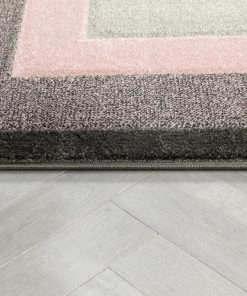 Well Woven Tribal Arian Modern Border Pattern Blush Rug