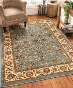 Well Woven Lea Traditional Oriental Blue Rug Oriental & Persian