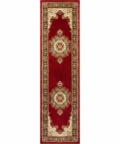 Well Woven Mahal Traditional Orierntal Persian Medallion Red Rug Oriental & Persian 16 Well Woven Mahal Traditional Orierntal Persian Medallion Red Rug Oriental & Persian
