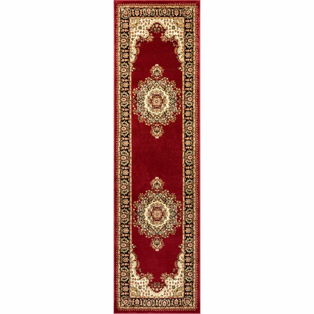 Well Woven Mahal Traditional Orierntal Persian Medallion Red Rug Oriental & Persian 8 Well Woven Mahal Traditional Orierntal Persian Medallion Red Rug Oriental & Persian