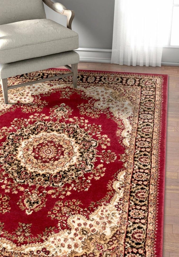Well Woven Mahal Traditional Orierntal Persian Medallion Red Rug Oriental & Persian 2 Well Woven Mahal Traditional Orierntal Persian Medallion Red Rug Oriental & Persian