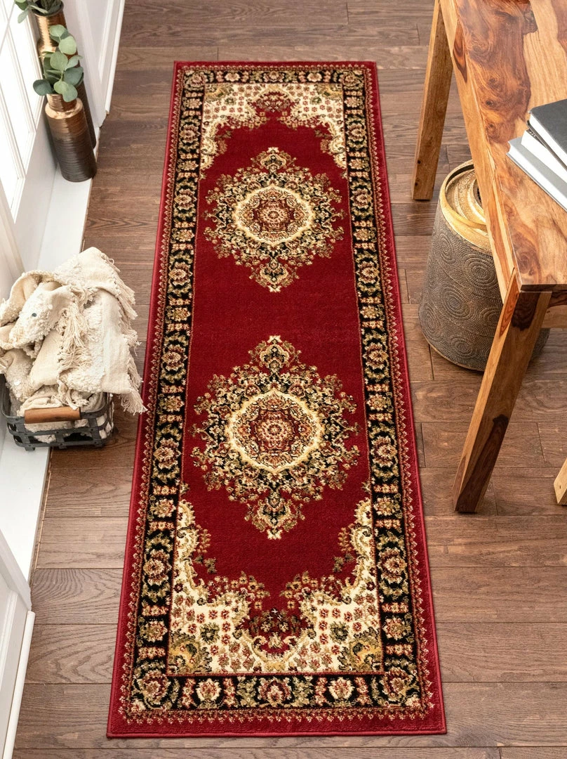 Well Woven Mahal Traditional Orierntal Persian Medallion Red Rug Oriental & Persian 7 Well Woven Mahal Traditional Orierntal Persian Medallion Red Rug Oriental & Persian