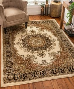 Well Woven Mahal Ivory Traditional Rug Oriental & Persian