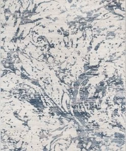 Well Woven Grey & Silver Winston Modern Abstract Paintsplash Light Grey High-Low Rug 5'3" X 7'3"