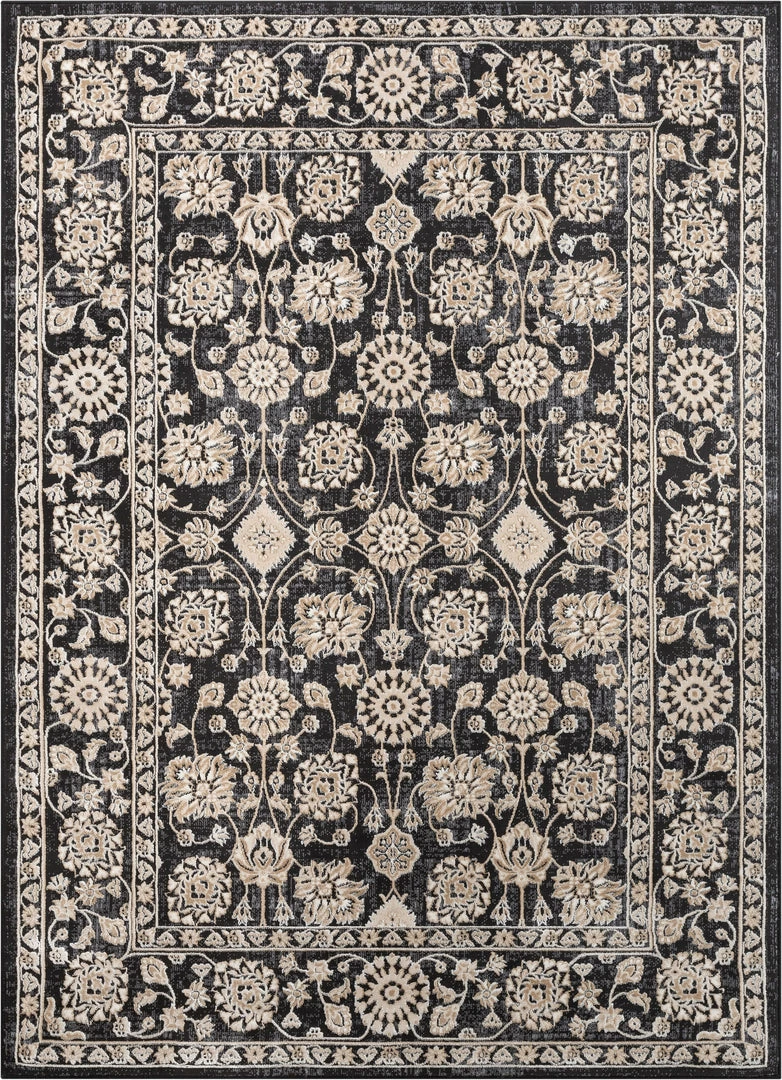 Well Woven Alexis Vintage Oriental Grey High-Low Rug 1 Well Woven Alexis Vintage Oriental Grey High-Low Rug
