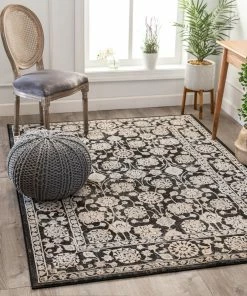 Well Woven Alexis Vintage Oriental Grey High-Low Rug