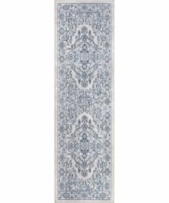 Well Woven Global Lauren Vintage Persian Medallion Grey High-Low Rug 5'3