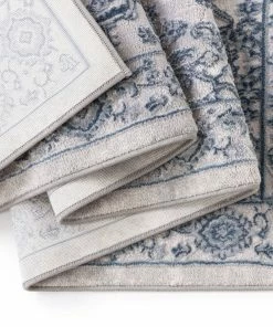 Well Woven Global Lauren Vintage Persian Medallion Grey High-Low Rug 5'3