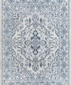 Well Woven Global Lauren Vintage Persian Medallion Grey High-Low Rug 5'3" X 7'3"