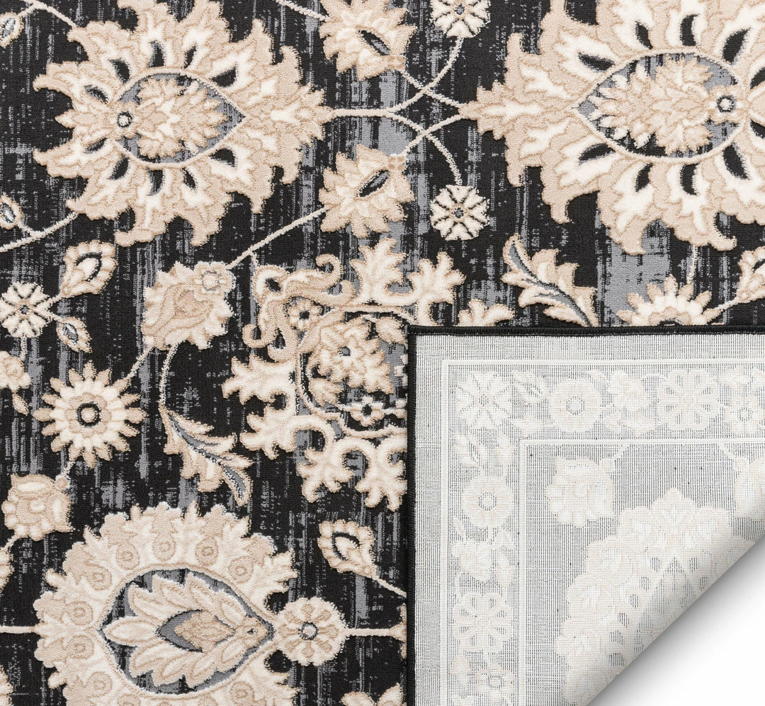 Well Woven Madison Vintage Floral Grey High-Low Rug 3 Well Woven Madison Vintage Floral Grey High-Low Rug