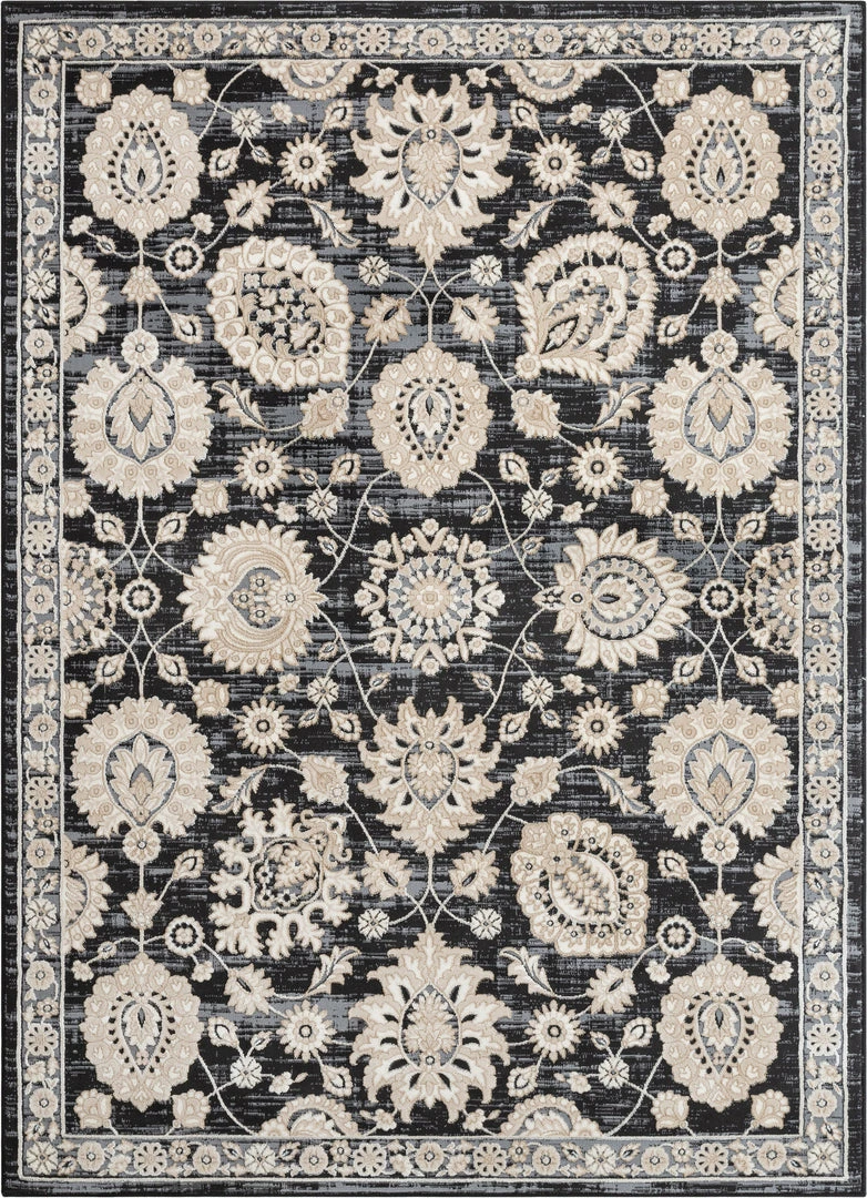 Well Woven Madison Vintage Floral Grey High-Low Rug 1 Well Woven Madison Vintage Floral Grey High-Low Rug