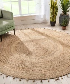 Well Woven Philomena Bohemian Hand-Braided Jute Natural Textured Rug