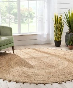 Well Woven Philomena Bohemian Hand-Braided Jute Natural Textured Rug