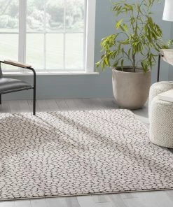 Well Woven Asher Modern Pebbled Ivory Soft Rug Tribal
